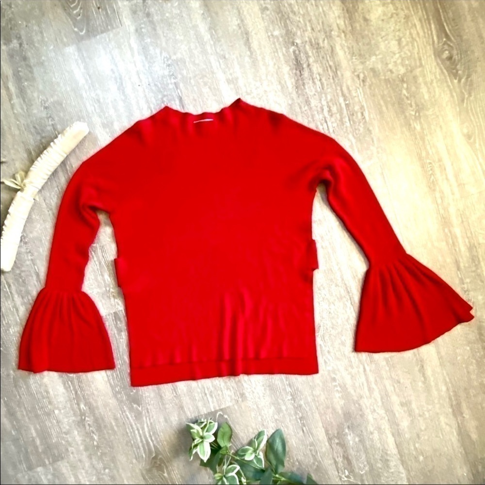 NWT GIANNI BINI red side cut out bell sleeves S - Picture 4 of 9